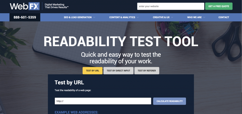 Readability Test Tool